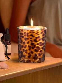 1个复古豹纹烛台，空杯，浪漫烛光晚餐装饰，香薰蜡烛杯，桌面摆件，节日派对用品，送给家人和朋友的礼物 - 彩色 - 查看 9