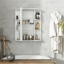 Espejo Gabinete Armario De Pared Baño 77*15*72cm Blanco - Blanco - Ver 3