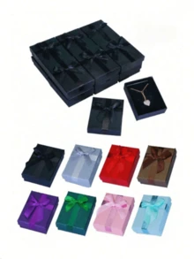 1pc/4pcs/8pcs Cloud Paper Series Gift Boxes, Bow Jewelry Packaging Boxes - Black - View 1