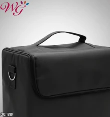Professional Female Makeup uñas Artist Travel Cosmetic Case Brush Organizer Box Multi-functional uñas Beauty Stylist Makeup Organizer - Negro - Ver 9