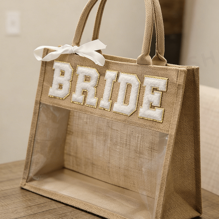 Bride Transparent Tote Bag, Beach Pool Country Boho Destination Wedding Engagement Bachelorette Party Weekend Bridal Shower Tropical Honeymoon Gift Future Mrs. Gift (Tote Bag Only)