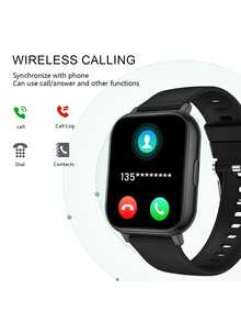 Reloj inteligente de alta definición con pantalla táctil completa para hombres y mujeres, realizar/recibir llamadas, cronómetro, modo deportivo, seguimiento de distancia, control remoto de cámara, control de música, notificación de mensajes, carga USB, reloj inteligente multifunción - Multicolor - Ver 6