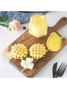 1pc Minimalist Western Style Rosewood Cutting Board With Handle, Thick Round Chopping Board With Handle, Pizza Tray - Multicolor - View 6