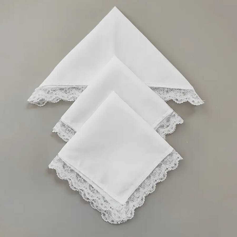 White Lace Handkerchief, Decoration For Weddings, Parties, DIY - Multicolor - View 1