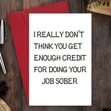 1张“我觉得你做得很好，但没得到足够的认可”趣味老板节贺卡，送给同事、老板和员工的返校贺卡，返校季，学习用品 - 彩色 - 查看 6