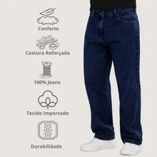 Men's Balloon Jeans, Baggy Wide Leg, Streetwear, Stonewashed, Graphite Gray, Casual Fashion - 深藍色 - 查看 3