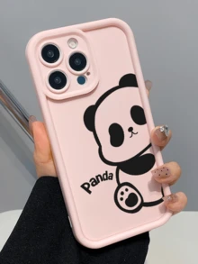 1pc Cute Panda Cartoon Design Shockproof TPU Phone Case, Fit Compatible With Apple 17, 16, 15, 14, 13, 12, 11 Pro Max, Air, And Series - Multicolor - View 3