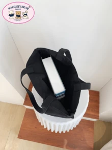 时尚简约风格字母印花男士帆布购物手提袋购物袋必备品旅行轻便带图案顶部提手袋购物袋男士手提包冬季储物袋返校沙滩包海滩情人节礼物单肩包度假包徒步旅行包周末包旅行必备品大包购物袋沙滩包大号春季学校用品