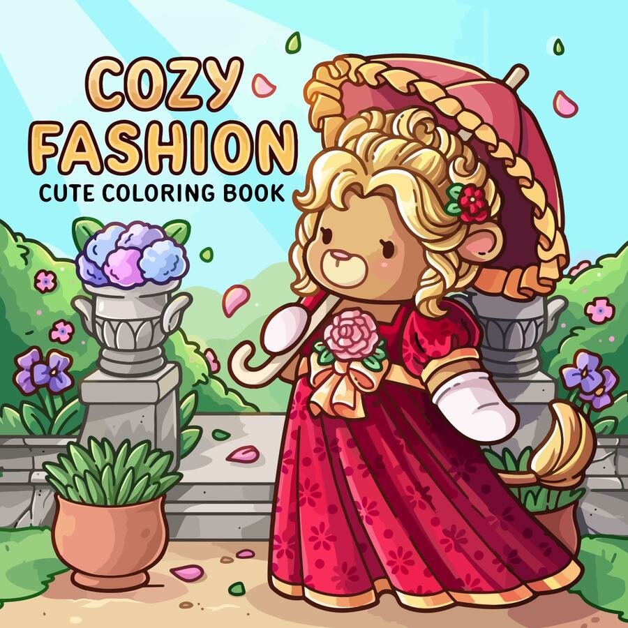 40 Pages 190g "COZY FASHION" Cute Fashion Coloring Book - Elegant Outfit Coloring Book, Relaxing & Healing Coloring Book, Creative Stationery Gift (Perfect For Wedding Season, Mother's Day)