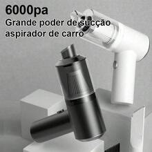 Aspirador de pó portátil sem fio de 5500 Pa | Bivolt + Recarregável via Mini USB | Ideal para sofás, carros e brinquedos de plantas | Envio imediato em até 24 horas - Preto - Visão 4