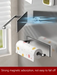 1/2 chiếc giá đựng khăn giấy từ tính, giá treo khăn giấy gắn tường, giá đựng màng bọc thực phẩm, giá đựng gia vị nhà bếp, giá đựng đồ bên hông tủ lạnh, thanh treo khăn, thích hợp để đựng khăn giấy, gia vị và các phụ kiện nhà bếp. - Nhiều màu - Xem 2