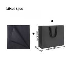 4个黑色礼品袋，带结实手柄 - 多种尺寸可选，大小尺寸组合，适用于礼品包装、糖果、购物等场合，适合婚礼、生日派对、母亲节、商务、精品店、派对回礼等。