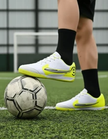 Professional Indoor Futsal Shoes For Men And Women - Immediate Shipping - Màu xanh chanh - Xem 4