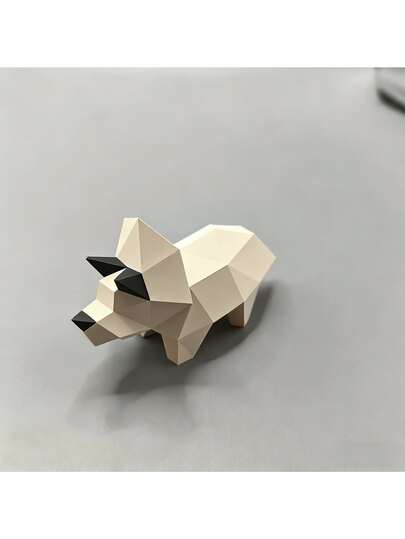时尚低多边形犀牛雕像 - 现代房间装饰及收藏摆件，简约多边形犀牛摆件 - 时尚家居装饰及送给装饰爱好者的理想礼物
