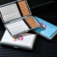 MY LITTLE PONY 1个100毫米香烟收纳盒，小马宝莉卡通可爱香烟盒，加长仿皮带，仿皮精致男士黑色香烟盒，女士简约香烟盒，高端节日礼物，数百种配件。 - 彩色 - 查看 4