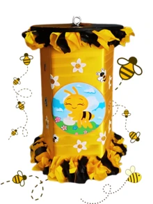 PIÑATA GIRATORIA ABEJITA AMARILLA 50 CM DE ALTURA CARTON