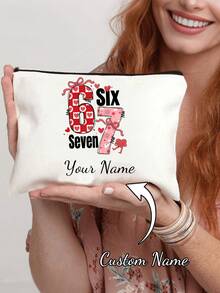 Customizable Cosmetic Bag, Personalized Toiletry Bag, Personalized Bridesmaid Gift, Customizable Zipper Makeup Bag, Lightweight, Coin Purse For Commuting, Business & Casual, Beauty Accessories, Travel Essentials, Multifunctional, Suitable For Her, Girlfriend, Mom, Boyfriend, Friend, Ideal Gift For Anniversary, Birthday, Winter, Valentine's Day, New Year, Ramadan - Multicolor - View 2