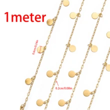 1m/2m Stainless Steel Round Disc Pendant Chain, Gold Cross Chain, Handmade Jewelry DIY Bracelet Necklace Accessories - H2277 - View 9