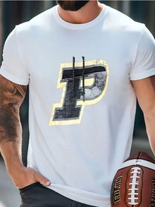 Mens Vintage Purdue University Sweatshirt: Men's Xl Printed Logo Pullover T-Shirt - 白色 - 查看 2