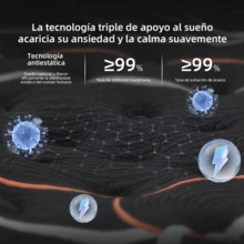 DreamFit Colchón Híbrido,Colchon Individual │Matrimonial│ Queen Size Espuma de Alta Densidad Memory Foam En Caja,Ortopedico,Ergonomicas,Antibacteriana,Antiácaros,Transpirabilidad,Antialérgico,Resistente a la humedad, En Caja,Alivio de Presión y Extremadamente Cómodo,Firmeza media,Certificado CertiPUR-US®, Colchones Espuma, Colchones Resortes - Negro - Ver 11