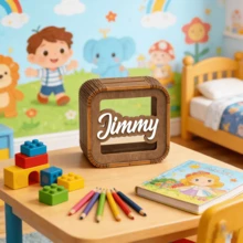 1 件个性化存钱罐，送给男孩的创意礼物，省钱盒，现金盒，房间装饰，木制存钱罐，定制硬币银行，木制现金盒