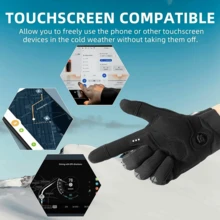 ROCKBROS 1 Stück gestrickte Touchscreen Langfinger Handschuhe, Anti-Rutsch Prägung Gummibeschichtung, SBR Handflächen Pad Stoßabsorption, Unisex Outdoor Fahrrad Warm Kompressionshandschuhe - Dunkelgrau - Übersicht 4