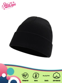 1pc Unisex Y2K Style Solid Color Knit Beanie Hat, Fashion Versatile For Street, Party, Autumn/Winter Outdoor, Warm And Windproof - Knitted Hat - View 3