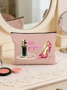 高跟鞋香水瓶造型化妆包 “你好，美丽”个性化化妆包，适用于多种场合，旅行洗漱包，适合日常使用或旅行，适合作为礼物，适合美甲师，完美的生日礼物，日常用品收纳包，生日礼物，时尚洗漱包，时尚化妆包，轻便收纳，多功能收纳，送给美甲师的礼物 - 彩色 - 查看 5