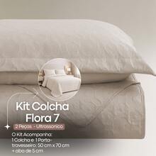 Quilted Bedspread Set, Double Size, Ultrasonic Finish, Percale, Soft Touch, 2 And 3 Pieces, Flora 7 Habitat, Single, Double, Queen, King And Super King Sizes - 米色 - 查看 5