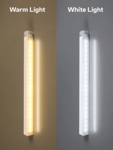 50厘米/30厘米/20厘米/10厘米LED人体感应夜灯条，人体感应灯，橱柜灯，楼梯感应夜灯，磁吸式设计，无线LED夜灯，USB充电，暖白光和白光可选，厨房照明，厨房装饰，旅行照明，储物柜照明，适用于房间、卧室、浴室、厨房、衣柜、楼梯、走廊、橱柜、床头柜、书桌等场所。 - 白色 - 查看 3