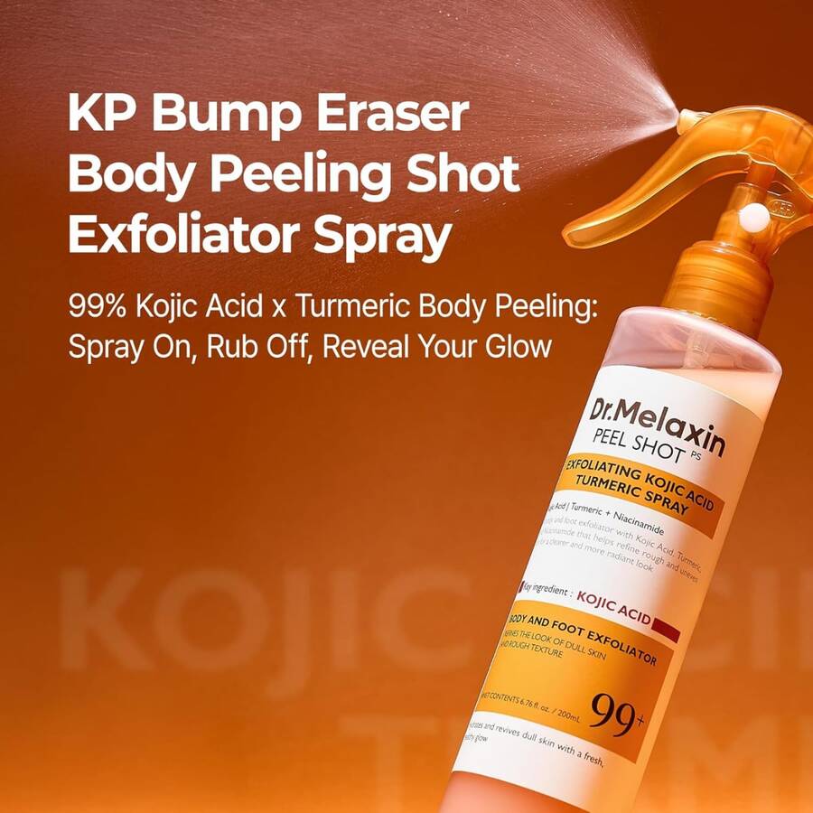 Peel Shoot - Exfoliating Kojic Acid Turmeric Spray 200ml - Body And Foot Scrub - Salicylic Acid - View 1