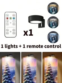 1/3/6pcs Wireless Metal Wall Art LED Lights, Wall Lamps, Fairy Lights, Table Lamps, Night Lights, Reading Lights, Wireless Wall Lamps With Magnets - Adjustable Color Temperature, Timer, Remote And Button Control - Round - View 13
