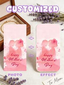 Soft Edge Watercolor Silhouette Mother & Daughter Customizable Phone Case, Compatible With IPhone/Compatible With Samsung Galaxy - Multicolor - View 12