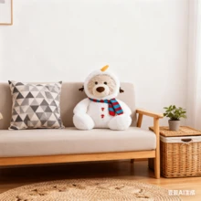 Yoyo Bear系列 - 雪人可变换坐姿毛绒玩具，可爱小熊毛绒玩具，新年节日礼物 - 白色 - 查看 6