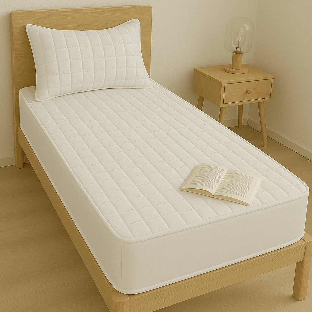 Waterproof Quilted Mattress Protector For Single Bed - Full Coverage And Comfort - 白色 - 查看 1