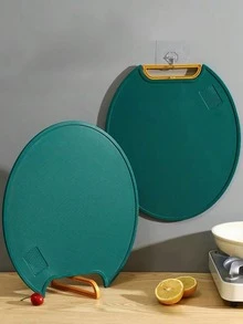 1pc Rotating Stand Kitchen Cutting Board, Antibacterial & Mildew Resistant Plastic Chopping Board For Food Prep, Small Kitchen Tool - Multicolor - View 9