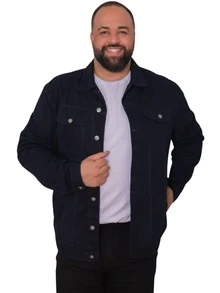 Men's Blue Twill Jacket - Navy Blue - View 4