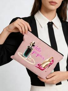 高跟鞋香水瓶造型化妆包 “你好，美丽”个性化化妆包，适用于多种场合，旅行洗漱包，适合日常使用或旅行，适合作为礼物，适合美甲师，完美的生日礼物，日常用品收纳包，生日礼物，时尚洗漱包，时尚化妆包，轻便收纳，多功能收纳，送给美甲师的礼物 - 彩色 - 查看 8