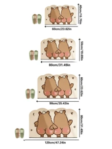 1 Pair Capybara Silhouette Funny Cartoon Bath Mat, Absorbent And Suitable For Bathroom, Toilet, And Entryway - Bath Mat, Bathroom Rug, Door Mat, Small Rug, Carpet, Mat, Home Decor, Area Rug, Outdoor Mat, Bedroom Carpet, Washable Rug - Multicolor - View 5