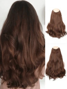 20 Inch V-Shaped Ombre Clip-In Hair Extensions, V-Shaped Natural Wave Curly Synthetic Hair Wigs Women Head Scarf Fashion Hair Accessories Elegant Hair Band Causal Headband - Multicolor - View 13