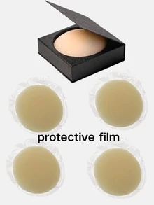 2 Pairs Of Women's 8CM Solid Silicone Nipple Covers + Premium Packaging - Reusable Silicone Nipple Covers, Invisible And Seamless, Do Not Show Through Clothing, Petal-Shaped Design, Suitable For Strapless Bras