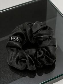 Christian Dior 黑色真丝发圈。高品质真丝发绳。休闲、时尚、简约的发圈。不留痕迹，不伤发。 - 黑色 - 查看 1