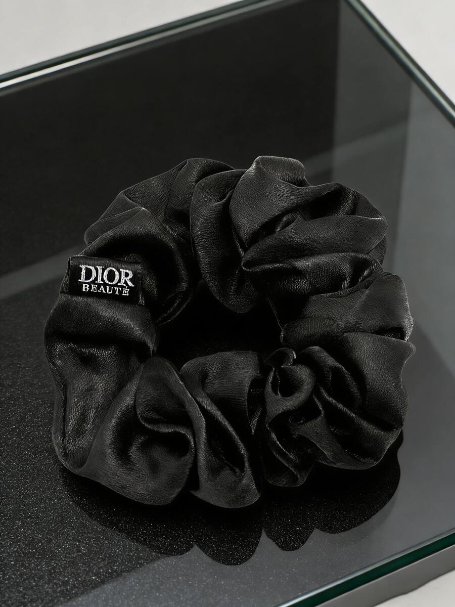 Christian Dior 黑色真丝发圈。高品质真丝发绳。休闲、时尚、简约的发圈。不留痕迹，不伤发。 - 黑色 - 查看 1