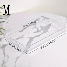 Acrylic Transparent Rectangular Serving Tray, Suitable For Party, Holiday, And Home Dinner Appetizer Platter - Transparent - View 10