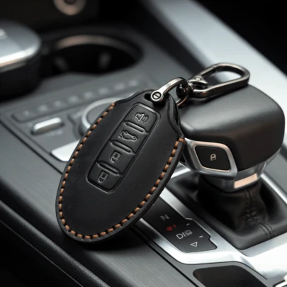 1 Set PU Leather Key Fob Cover Keychain, Key Fob Case Protection For Nissan Altima, Maxima, Murano, Rogue, Sentra, Sentra 370z, Pathfinder Smart Key