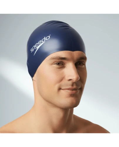Speedo Touca de Natação Flat Cap em Silicone - MARINHO