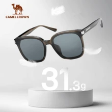 CAMEL CROWN Kính râm cao cấp ngoài trời, kính chắn gió bảo vệ mắt khi lái xe ngoài trời. - Khung đen, tấm vải đen và xám. - Xem 5