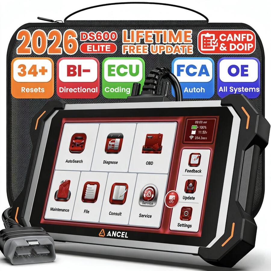 2026 ANCEL DS600 Elite Bidirectional Scan Tool , Full System Automotive Diagnostic Scanner With ECU Online Coding, 34+ Reset Services, Active Test, FCA SGW AutoAuth, VAG Guide, CAN FD, Bluetooth/WiFi, Lifetime Free Updates, Perfect Gift For Car Professionals - DS600 Elite - View 1