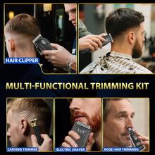 LQT 5pcs/3pcs/1pc Men's Electric Grooming Kit With Barber Clipper, Trimmer, Reciprocating Foil Shaver, Nose Hair Trimmer - Cordless Hair Clippers For Home, Travel - Ideal Gifts For Dad, Husband, Son, Brother, Ideal Family And Salon Choices - Multicolor - View 9