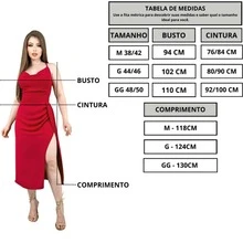 Vestido Midi Duna Fenda Lateral, Costas Aberta Elegante Festa e Sensual - Vermelho - Visão 7